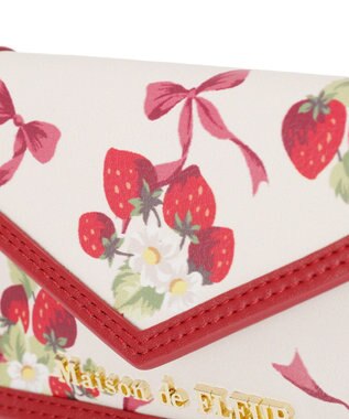 Maison de FLEUR いちご柄カードケース Red