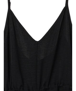 Green Parks 冷やっとすずやかウエストドロストサロペット Black