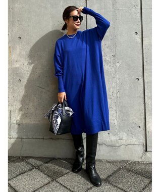 Green Parks オーバーサイズニットワンピース Blue