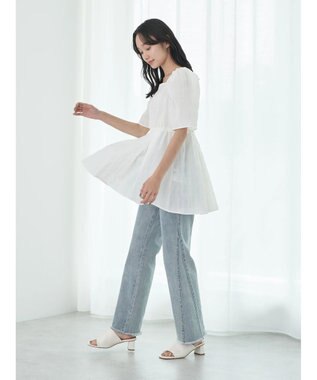 earth music&ecology スクエアネックチュニック Off White