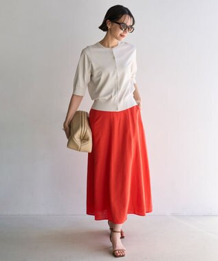 UNFILO L スゴ機能美 ハーフスリーブ カーディガン グレージュ