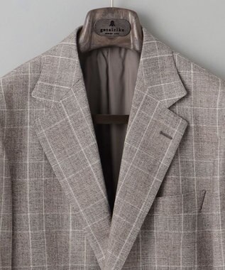 GOTAIRIKU 【CANONICO/カノニコ】サキソニーウールコットンブレンド ジャケット_ブラウンチェック ブラウン×グレンチェック