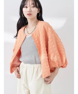 earth music&ecology シャーリングタックスリーブブルゾン Pink Orange