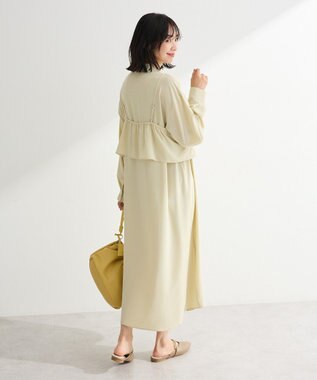 Green Parks ＳＥＴ２点フリルビスチェ＋シャツワンピース Light Khaki