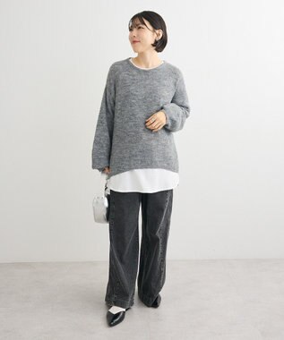 Green Parks ライトデニムイージーバギーパンツ Black