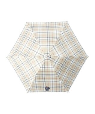 MOONBAT 【軽量】POLO RALPH LAUREN 晴雨兼用日傘 折りたたみ傘 チェック／遮光 遮熱 UV 簡単開閉 ベージュ