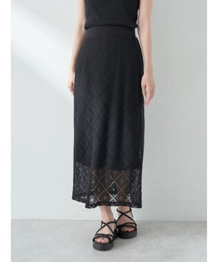 earth music&ecology モチーフナロースカート Black