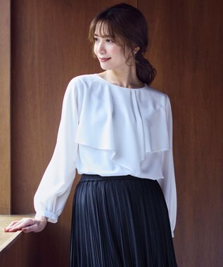 ANY SIS S 【洗える】ケープフリル ブラウス オフ