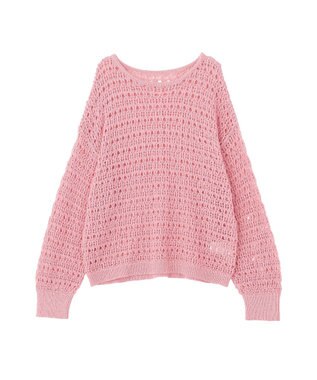 earth music&ecology メッシュニットプルオーバー Pink