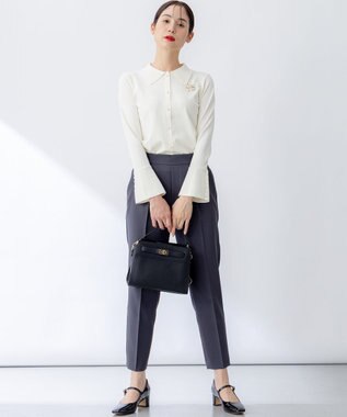 組曲 ベルトデザインスクエアショルダーバッグ ブラック系