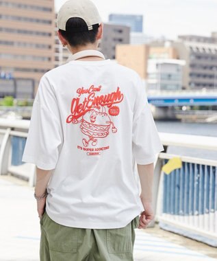 WEGO フードキャラ発泡プリントT ホワイト