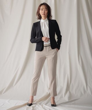 BEIGE， EVA / ハイネックハーフスリーブブラウス White