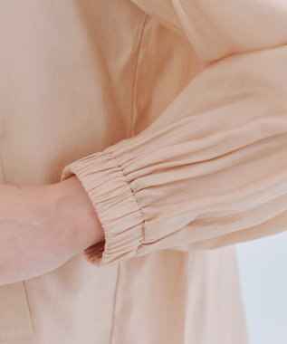 Tiaclasse 【洗える】 シアーピンタックブルゾン ピンクベージュ