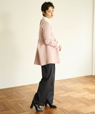 #Newans 【洗える】フォルムペプラムチュニックニット ピンク