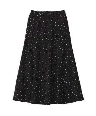 earth music&ecology サテンフレアスカート Black