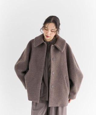 #Newans 【昨年即完売コート新色追加！】プードルコクーンコート モカブラウン