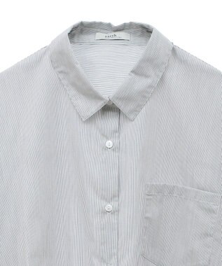 earth music&ecology シフォン×チュールレイヤードシャツ Stripe