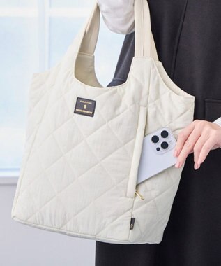 ROOTOTE 3674【仕切り+自立+撥水】LT.ラウンド.パルーティ.キルト-D 02：アイボリー