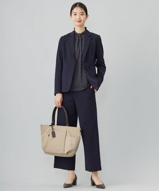 J.PRESS LADIES 【WEB限定カラーあり】T/Rアルガンシルク ワイド パンツ ネイビー系