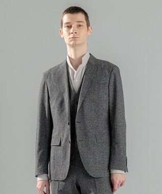 JOSEPH HOMME 新型・新柄【洗える/ストレッチ/シワになりにくい/セットアップ対応可】クールドッツストレッチ 　ジャケット グレー系3