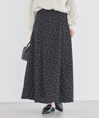 earth music&ecology サテンフレアスカート Black