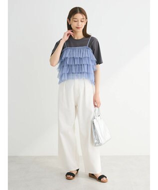 Green Parks ・ＥＬＥＮＣＡＲＥ　ＤＵＥ　ホワイトデニムタックパンツ White