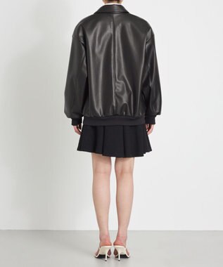 NAVE 【Nave】フェイクラムスキン ブルゾン ブラック系