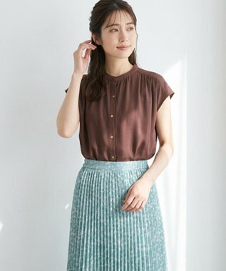 【接触冷感・UVカット・洗える】ハイストレッチスムース2WAY ブラウス
