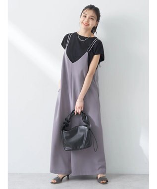 earth music&ecology リボンコンビネゾン Gray