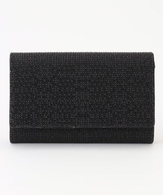 GRACE CONTINENTAL パターンラインストーンクラッチバッグ ブラック