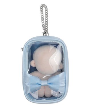 WEGO 【痛バ＆推し活グッズ】ダブルリボンサテンぬいポーチ サックス