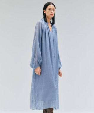 CALLERRY / シルク混ドットギャザーワンピース