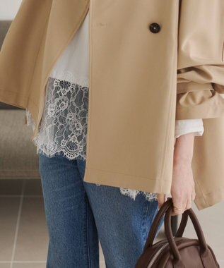 WEGO 【ANGIE VINTAGE】裾レースドッキングロンT ホワイト