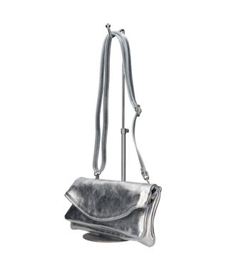 INTER-CHAUSSURES 【ANDREA CARDONE】レザーワイドショルダーバッグ シルバー