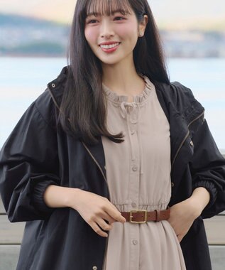 Tiaclasse L 撥水ドロストマウンテンパーカー ネイビー