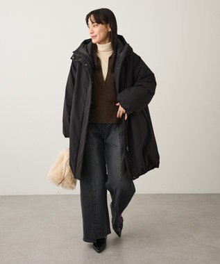 CRAFT STANDARD BOUTIQUE 裏起毛デニムワイドストレートパンツ Black