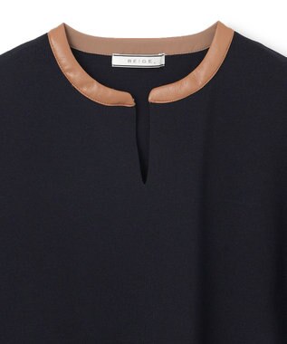 BEIGE， NADIA / ブラウスニットトップス Navy x Camel