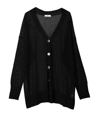 earth music&ecology シアーＢＩＧカーディガン Black