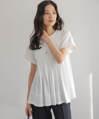 組曲 サマージャージーブラウスライク カットソー ホワイト系