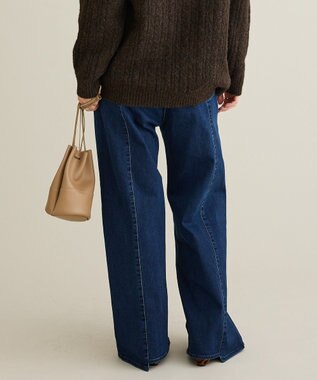 CRAFT STANDARD BOUTIQUE 裏起毛デニムワイドストレートパンツ Indigo