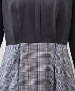 Tiaclasse 【洗える】チェックドッキングワンピース チャコールグレー