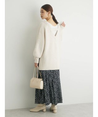 Green Parks ・Ｐｅｔｉｔ　Ｆｌｅｕｒ　両Ｖネックニットチュニック Off White