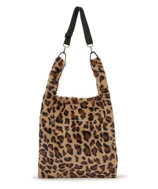 LeSportsac FUR SHOULDER TOTE/レオパードフラッフィーファー レオパードフラッフィーファー