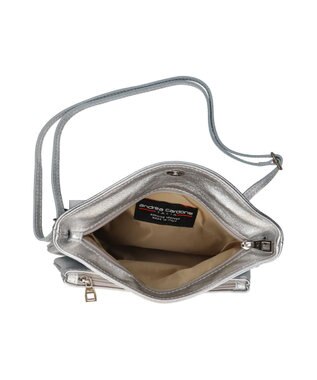 INTER-CHAUSSURES 【ANDREA CARDONE】レザーワイドショルダーバッグ シルバー