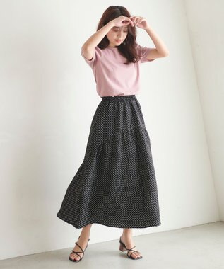 Feroux 【UVケア・美人百花7月号掲載】ギャザースリーブ Tシャツ ローズ系