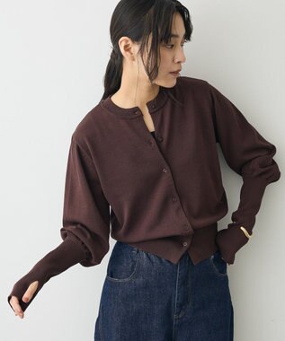 CRAFT STANDARD BOUTIQUE ロング袖リブコンパクトニットカーディガン