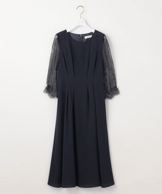 ANY SIS 【Lily Calin】レーススリーブタック ドレス ネイビー