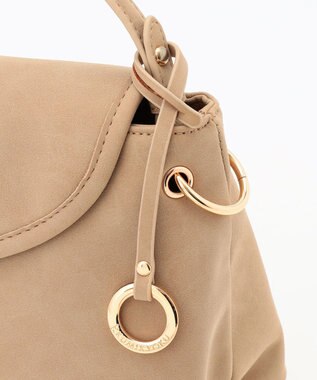 組曲 スエードライク トップハンドルバッグ ベージュ系