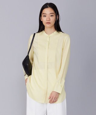 ICB L 【洗える】 リヨセルローン ブザムシャツ イエロー系