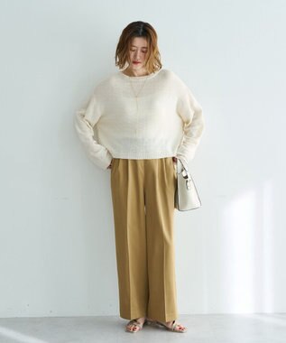 YECCA VECCA テープヤーンルーズニットプルオーバー Ivory